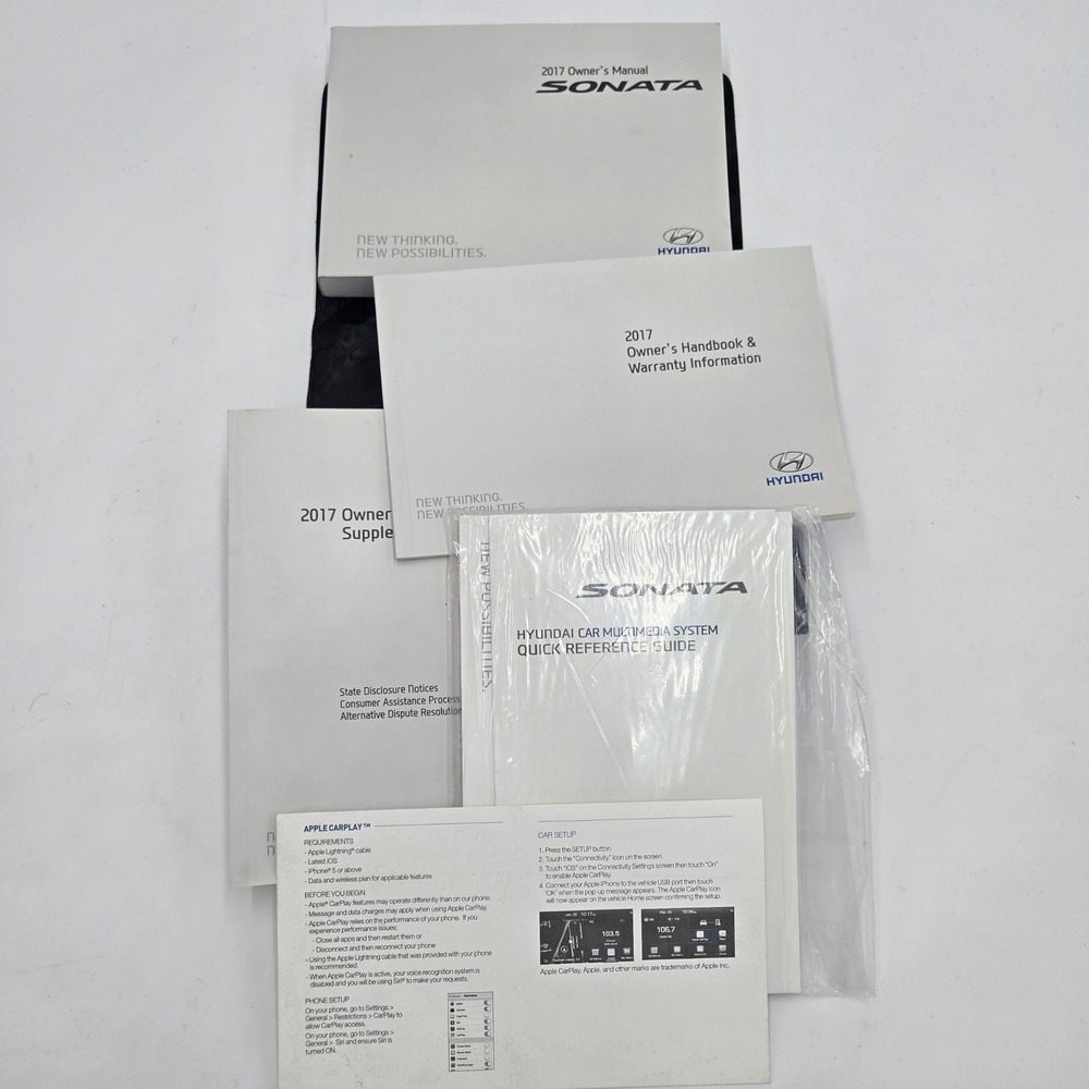 OEM 2017 Hyundai Sonata Owner's Manual Book Set W/ Case Multimedia Guide